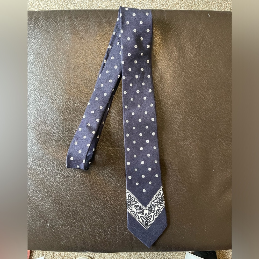Ralph Lauren Navy Blue Paisley Tie
